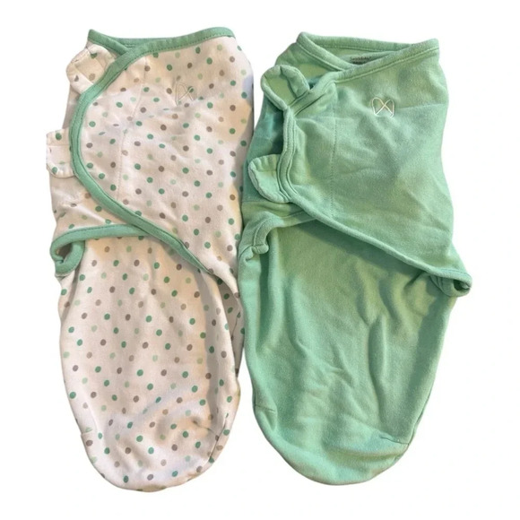 SwaddleMe Green and Polka Dot Sleep Sacks - Picture 1 of 4